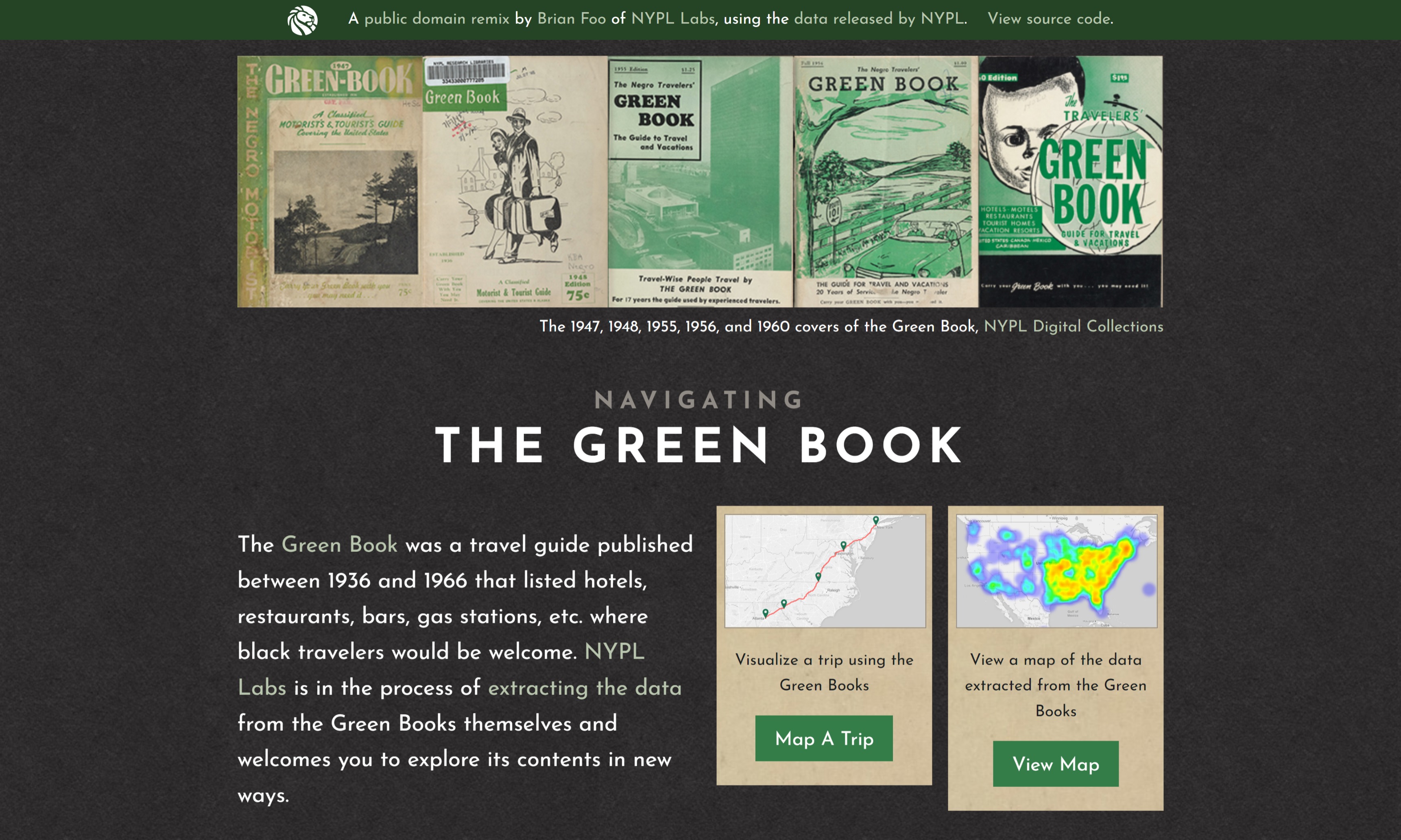Navigating the Green Book "About This Project" page