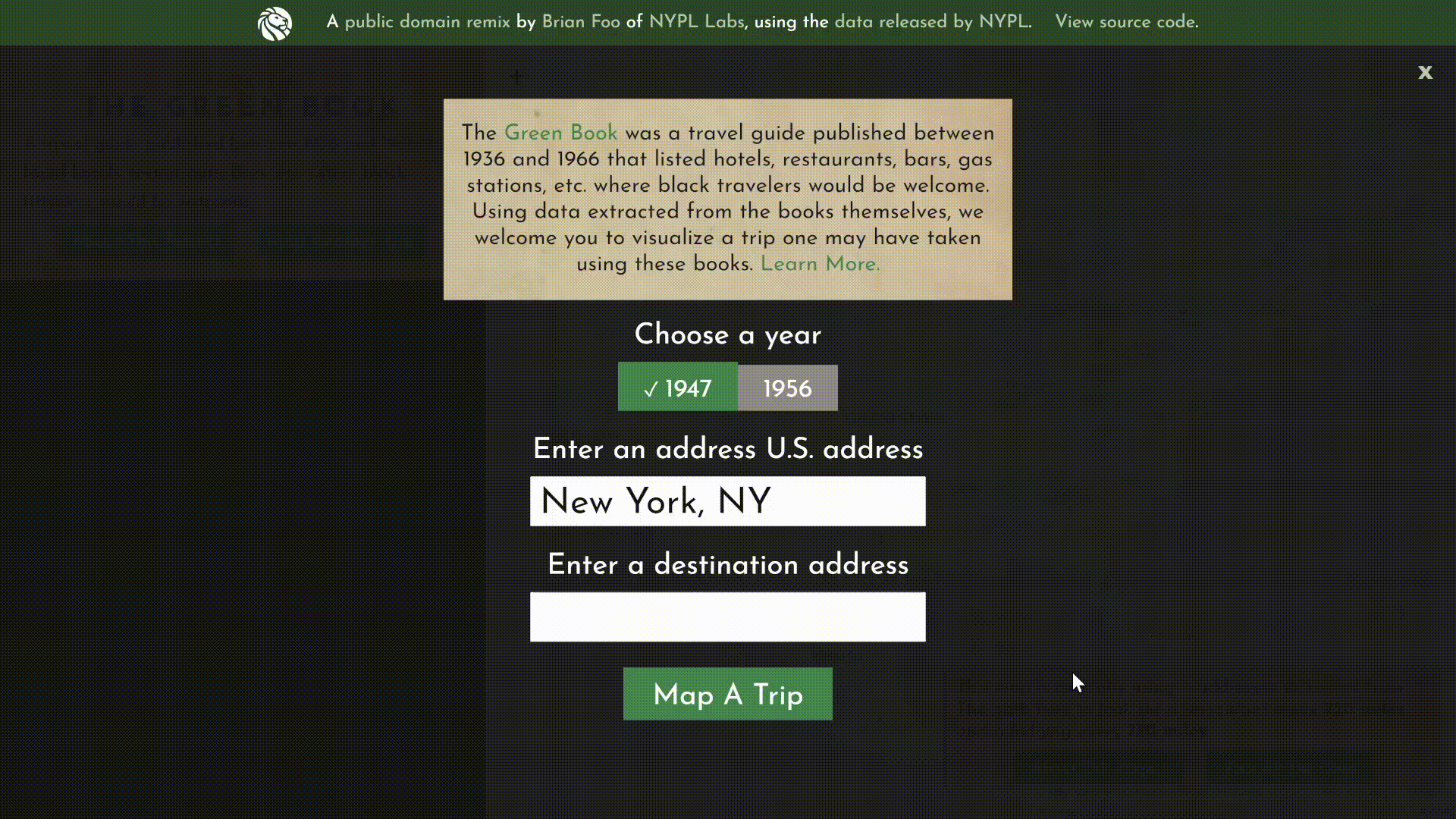 Website map a trip button becomes unclickable after mistyped address and "x" button does not work